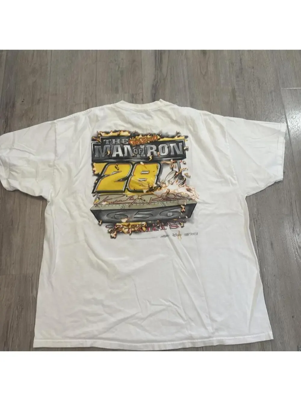 NASCAR Men's White and Cream Tshirt